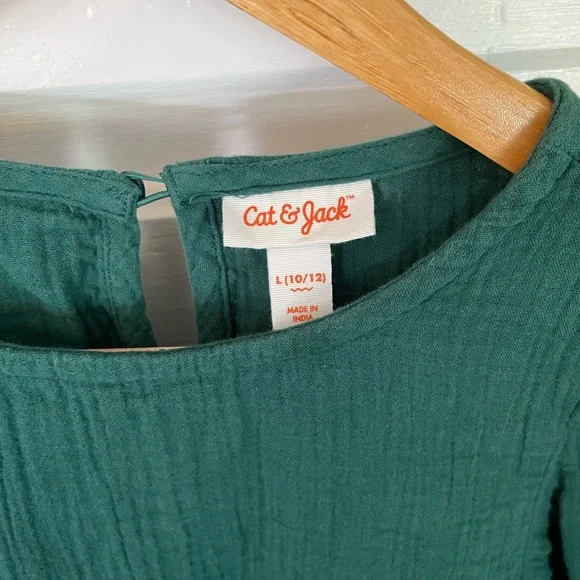 Girls Cat&Jack Green Embroidered Dress - Picture 2 of 3